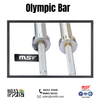 Olympic Weightlifting/Power Lifting Barbell 7.2 Feet, Grip 28 mm Gun Metal Bush, Net Weight 20 kg. Load Capacity 816 kg., Spring Steel.