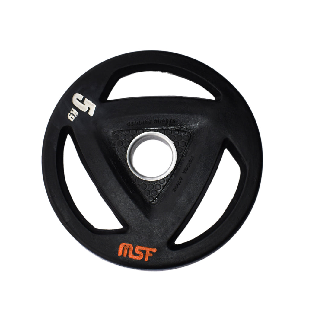 Rubber Coated Tri Grip Weight Plate 51 mm Engraving Logo (Imported)